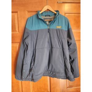 L.L. Bean Size Large Insulated Primaloft 1/2 Zip Navy and Teal Pullover
